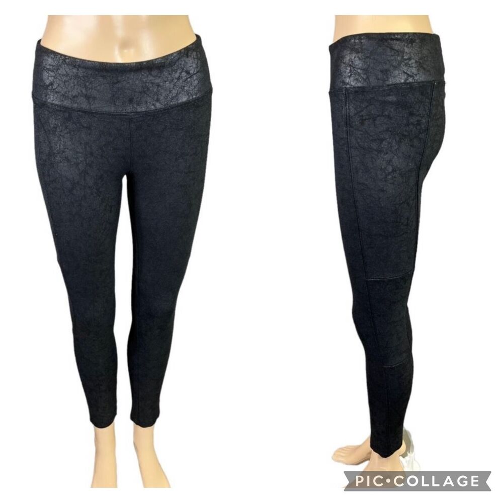 Mudd Womens Leggings Faux Leather FLX Stretch 24 7 Skinny Ankle Black Small